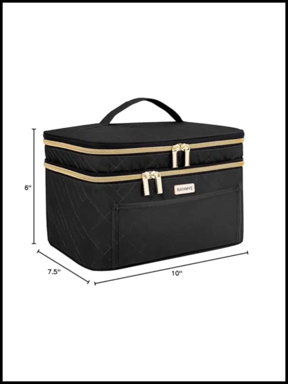 Large Travel Makeup Bag with Divider and Brush Holder
